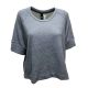 Adidas Cotton French Terry Cropped Top Shirt Medium Blue XLarge