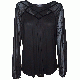 August Silk Colorblocked Illusion Top Black Medium