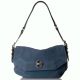 Aimee Kestenberg Rocco Medium Shoulder Bag Dark Denim Leather Bottom From affordabledesignerbrands.com