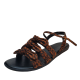 Aerosoles Womens Casual Shoes Warsaw Open Toe Strappy Sandals Brown Leopard Combo 10.5M Affordable Designer Brands
