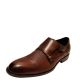 Alfani Men's Luxton Textured Double Monk Cap-Toe Brown Leather Oxfords 10.5 M Affordable Designer Brands
