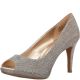 Bandolino Rainaa Peep-Toe Pumps Fabric Gold 7.5M from Affordable Designer Brands