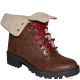 Bar III Blue Lace-Up Faux-Fur Combat Boots 8.5 M from Affordable Designer Brands