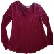 Belle Du Jour Juniors Lace-Trim Cage-Front Red Plum