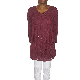 Be Bop Juniors Textured Mixed-Knit Bell Sleeve Burgandy Shift Dress