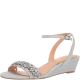Jewel Badgley Mischka Kindle Evening Sandals Silver Metallic 11 M from Affordable Designer Brands
