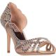 Badgley Mischka Marla Embellished Peep-Toe Evening Pumps 10 Ivory Satin Affordable Designer Brands