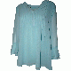 Charter Club Pleated Tiered-Sleeve Top Mint Aqua XLarge