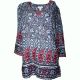 Charter Club Paisley-Print Split-Neck Tunic Top Intrepid Blue Combo Xsmall 