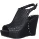Carlos by Carlos Santana Marcia City Womens Black Faux Leather Sandals 6.5 M Affordable Designer Brands