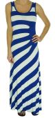 Calvin Klein Women's Seamed Striped Blue and White Size 12 Maxi Tank Dress