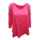 Calvin Klein Performance 3/4 Sleeves Cold-Shoulder Top Shirt Pink Large AffordableDesignerBrands.com

