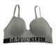 Calvin Klein Logo Longline Bralette QF1631 Heather Grey Black Logo