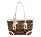 Coach Soho Signature Khaki Chocolate Tote