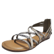 Carlos by Carlos Santana Women's Amara Strappy Sandals Natural Snake Grey 7 M from Affordable Designer Brands