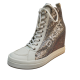 DKNY Womens Shoes Sophie Hi top Wedge Sneakers Silver White from Affordable Designer Brands