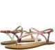 Fergalicious Sizzle T-Strap Flat Thong Sandals Red Floral Multi
