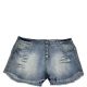 FSR Juniors' Ripped Bandana-Print Denim Short Dark Wash 7