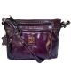 Giani Bernini Glazed Leather Promo Eggplant Crossbody Handbag