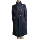 GUESS Womens Asymmetrical Self Tie Belted Wrap Wool Coat Black XXS Affordable Designer Brands