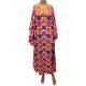 Hand Made In Africa Multicolor Floor length dress with embroidered Neckline One Size