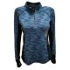 Ideology Space-Dyed Half-Zip Top Jacket Light Teal Space Dye Blue Small