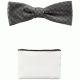 Inc International Concepts Mens Houndstooth Bow Tie Pocket Square Black Shine AffordableDesignerBrands.com