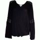 John Paul Richard Knit Trim Crossover Top Black Large Affordable Designer Brands