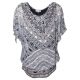 Jm Collection Printed Flutter-Sleeve Top Scarf Parade Neutral Large