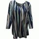 Jm Collection Printed Scoop-Neck Top Green Solano Stripe XXLarge Affordable Designer Brands