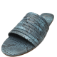 Journee Collection Womens Marisol Slide Sandals Vegan Leather Blue 8.5M Affordable Designer Brands