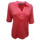 Karen Scott Elbow-Sleeve Lace-Up T-shirt  Red Small front from Affordable Designer Brands