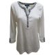 Karen Scott Roll-Tab Cotton Henley Blouse Bright White Large front from Affordable Designer Brands