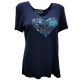 Karen Scott Seashell Heart Graphic T-Shirt Intrepid Blue Medium front from Affordable Designer Brands