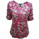 Karen Scott Elbow-Sleeve Floral-Print Boat-Neck Top Shirt Pink Large front from Affordable Designer Brands