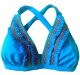 Lucky Brand Women's Swimsuit Fiesta Fever Convertible Strap Bikini Top Moonstone Small
