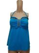 Lucky Brand Women's Fiesta Fever Bandeau Tankini Top Moonstone Small