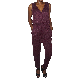 Fire Juniors' Lace Ankle length flare Jumpsuit Eggplant Purple 