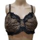 Lunaire Barbados Animal Lace Trim Mesh Bra Black Animal 36DD
