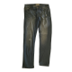 M1858 Women Mid Rise Jane Boyfriend Dark Wash Blue Jeans Dark Distressed 30