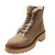 Madden Girl Women's Carra Faux-Fur Combat Booties Fabric Sand 6.5M from Affordable Designer Brands