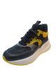 Alexander Mcqueen Mens Shoes Joey Leather Lace Up Sneakers Black Yellow Green 9.5EE 42.5J from Affordable Designer Brands