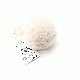 Michael Kors Shearling Pom Pom Key Charm Natural