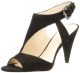 Nine West Shapeup Sandals Black Leather Upper Suede look