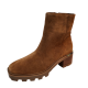 Nine West Womens Shoes Remmie Leather Lug Sole Ankle Boots 9.5M Brown Cognac from Affordable Designer Brands