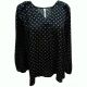 Ny Collection Women V neck Long Sleeve Ruffled Dot-Print Blouse Black white Dot Large Affordable Designer Brands