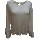 One Hart Juniors' Embroidered Bell-Sleeve Top Egret Medium