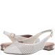 Rockport Women's Adelyn Perforated Sling back Flats White Leather 8M from Affordable Designer Brands