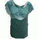 Style Co Ruffled Off-The-Shoulder Top Geo Emblem Aqua Brook Large