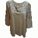 Style Co Embroidered Top Oatmeal XLarge
